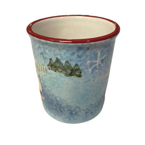 Certified International Cup Mug Winter Holiday Snowman Red Handle Ceramic - Picture 2 of 7